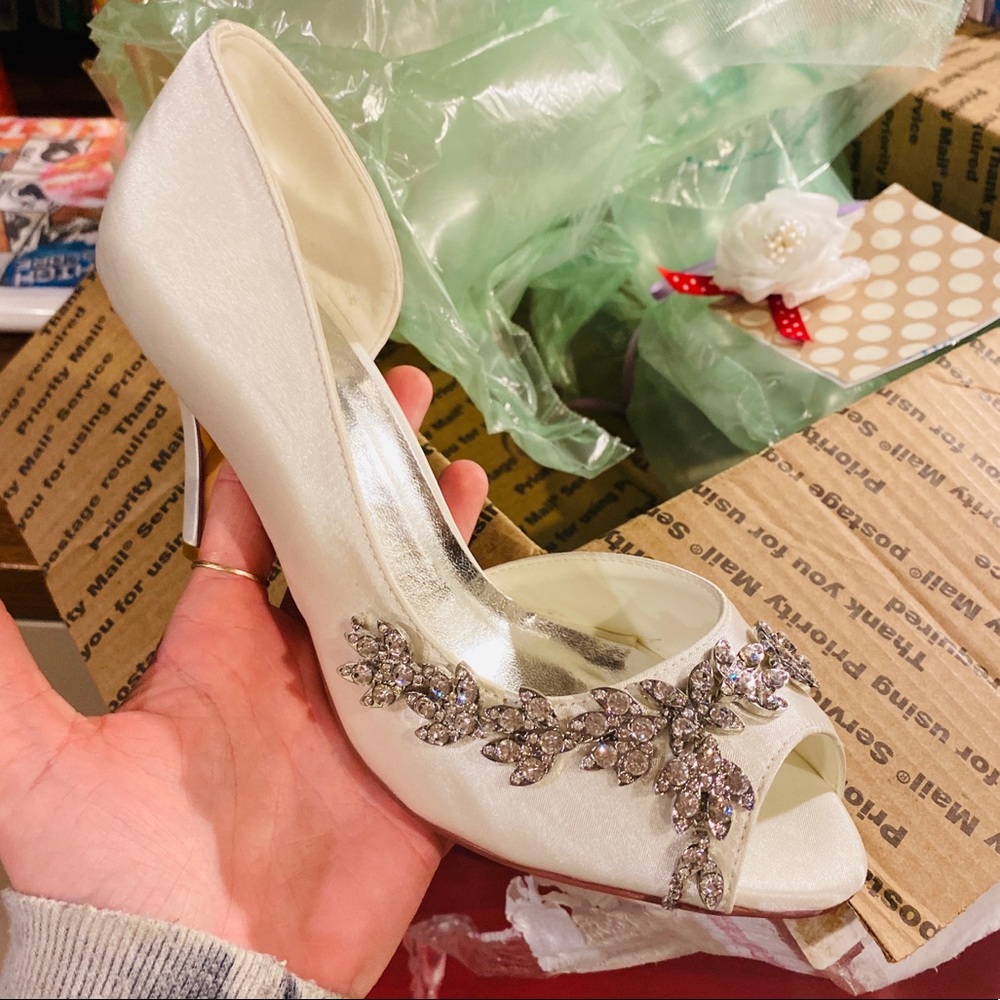 Embellished Satin Wedding Shoes